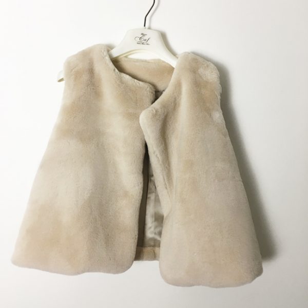 Gilet pour enfants fausse fourrure rose clair 128